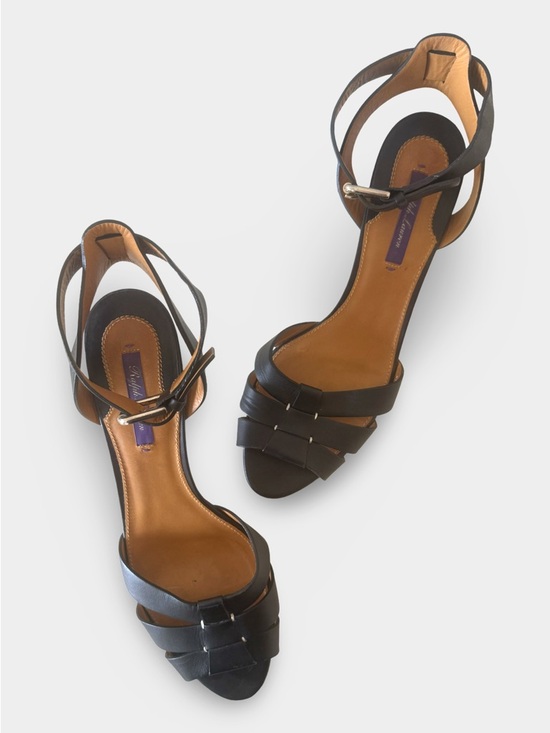 Ralph Lauren Purple Label Shoes - Ralph Lauren Purple Label Black Leather Ankle-Strap Heels